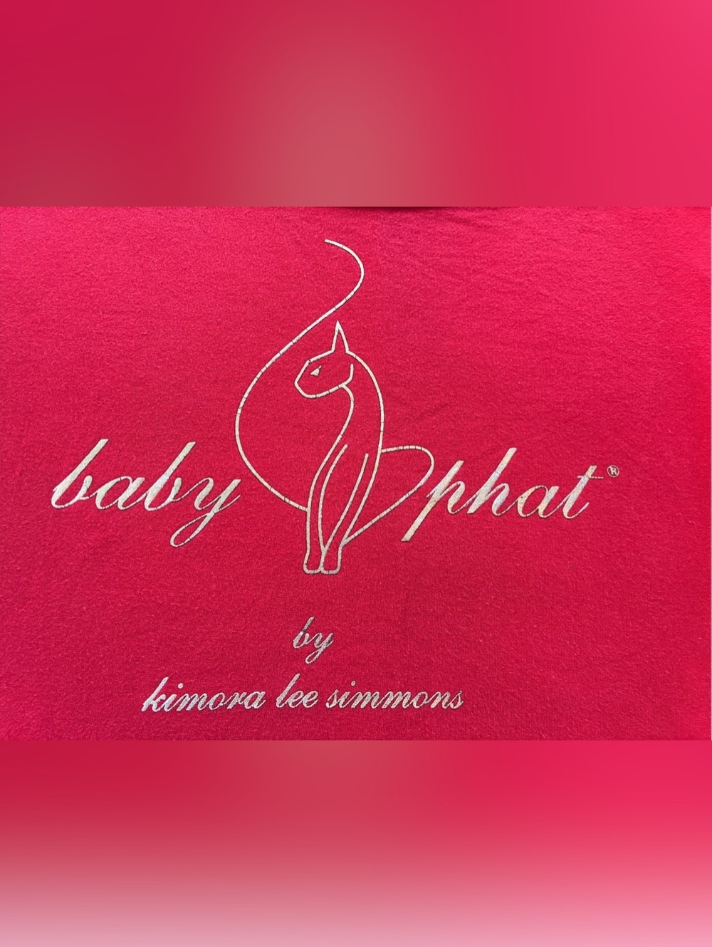 Baby Phat Vintage Y2K Red Graphic Tee Gold Cat Logo Size M